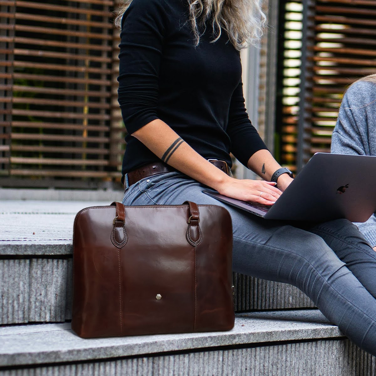 Medium Leather Laptop Handbag