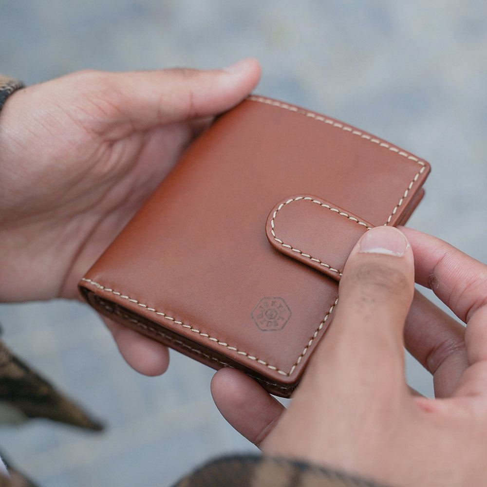 Tri Fold Wallet With Coin And Tab Clay Jekyll Hide AUS Leather